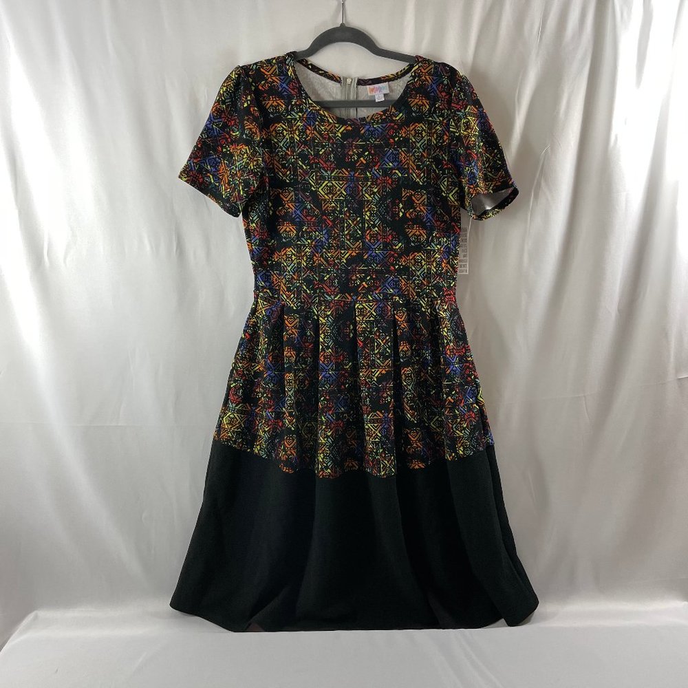 LuLaRoe -Black background Multi Color Amelia Size Large